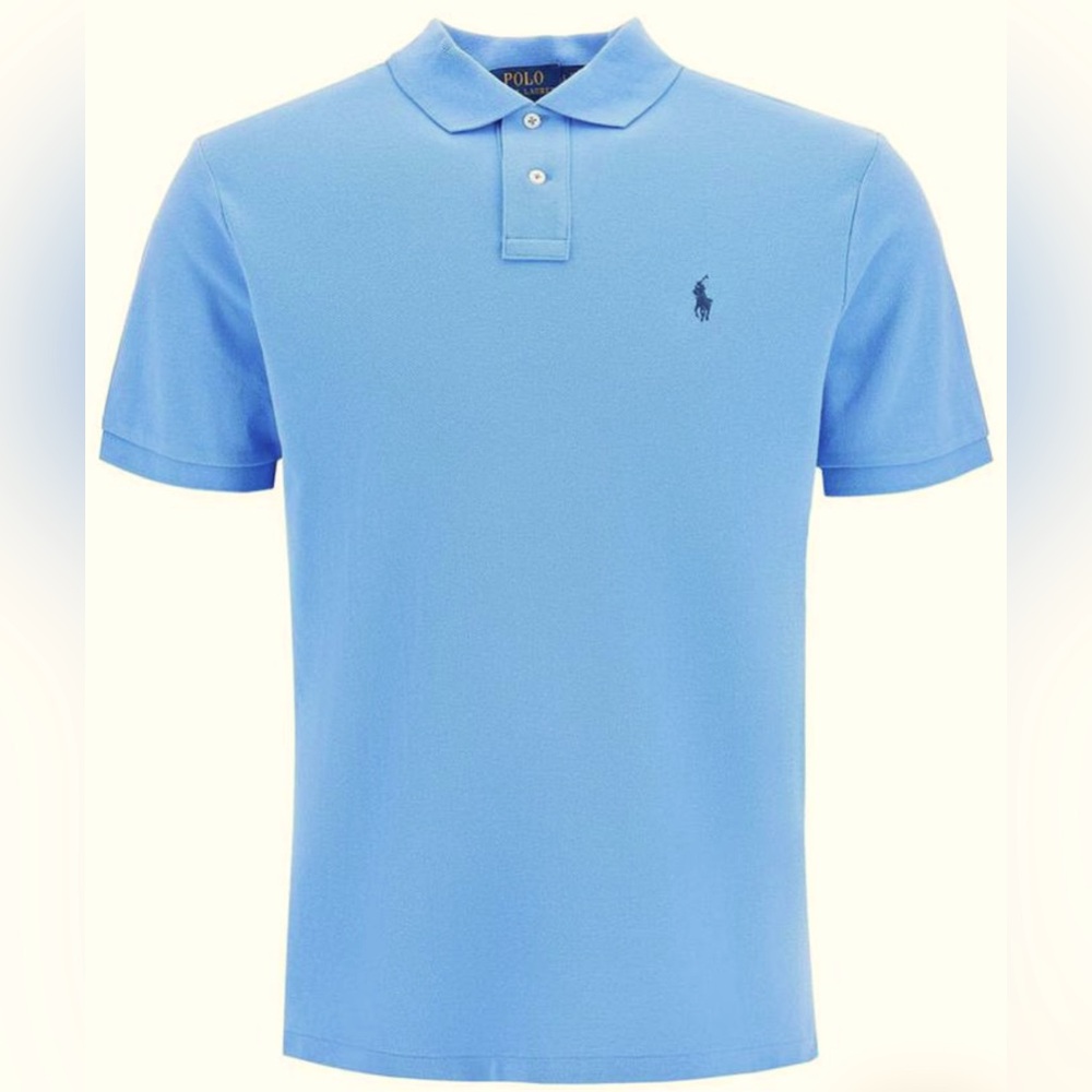 Polo Ralph Lauren Men's L Harbour Blue Soft Cotton Polo Shirt EUC - Picture 1 of 7